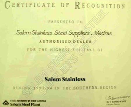 Achievement | Salem Stainless Steel